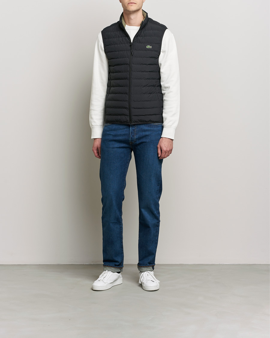 Uomini | Gilet | Lacoste | Lightweight Water-Resistant Quilted Zip Vest Black
