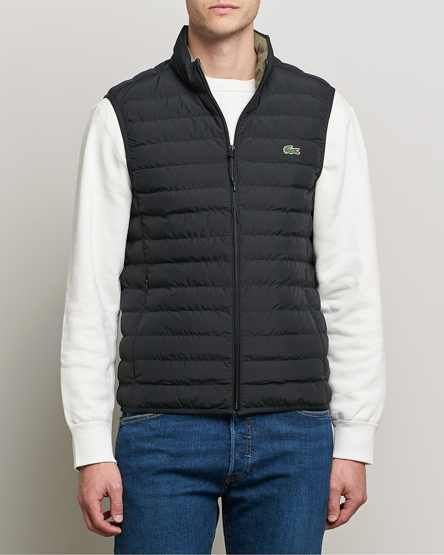 Uomini | Gilet | Lacoste | Lightweight Water-Resistant Quilted Zip Vest Black