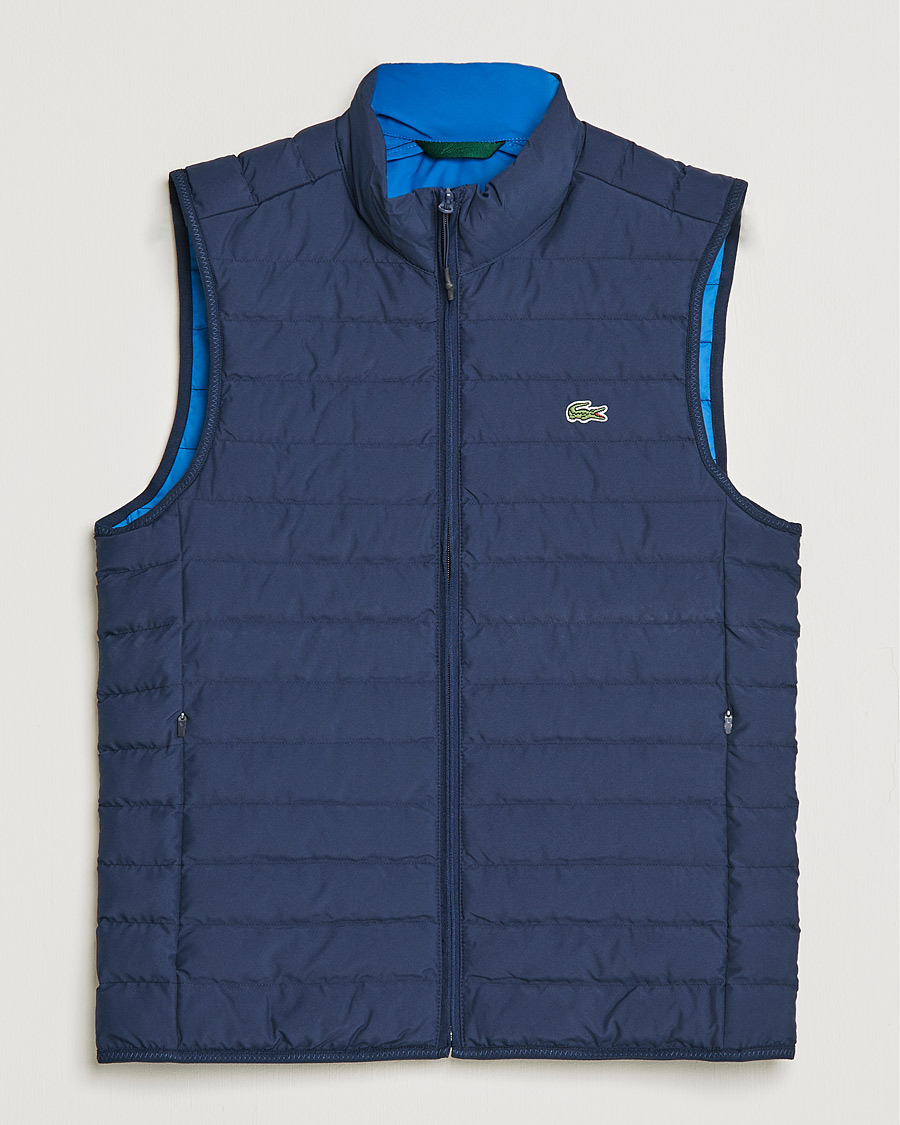 Uomini | Gilet | Lacoste | Lightweight Water-Resistant Quilted Zip Vest Navy Blue