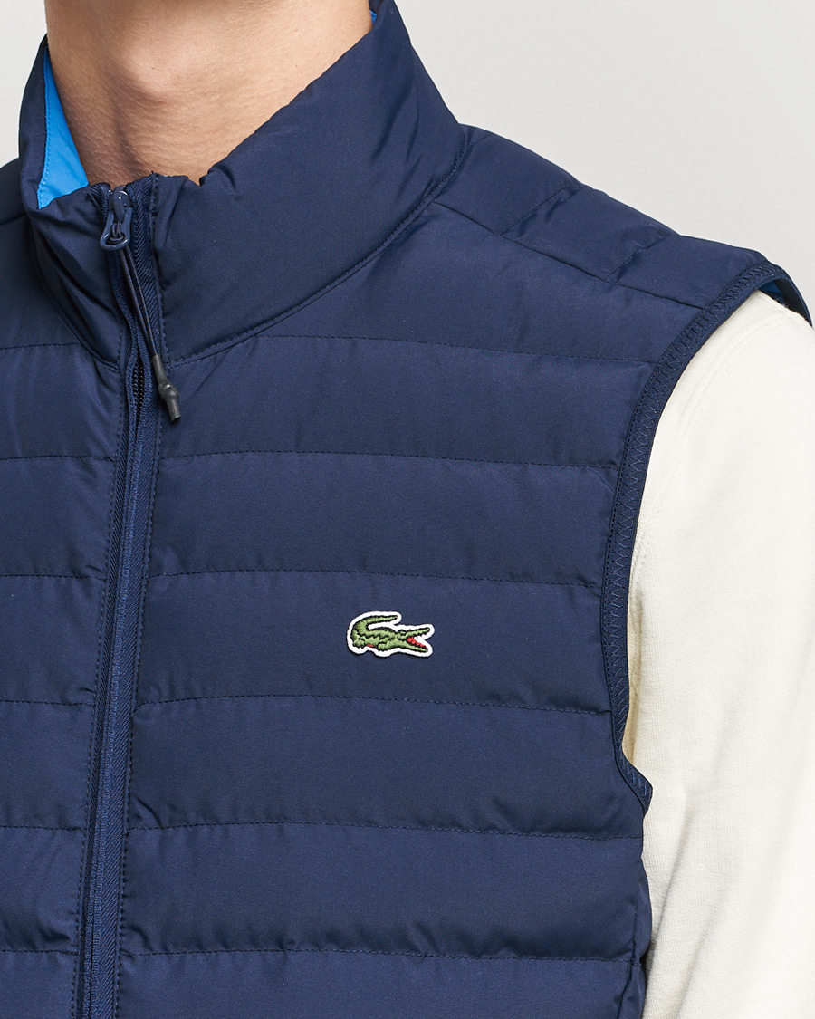 Uomini | Gilet | Lacoste | Lightweight Water-Resistant Quilted Zip Vest Navy Blue