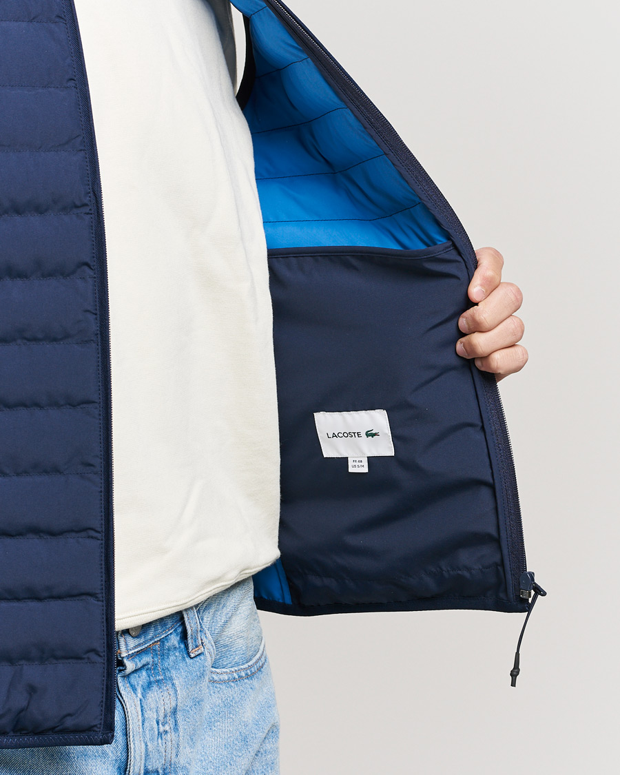 Uomini | Gilet | Lacoste | Lightweight Water-Resistant Quilted Zip Vest Navy Blue