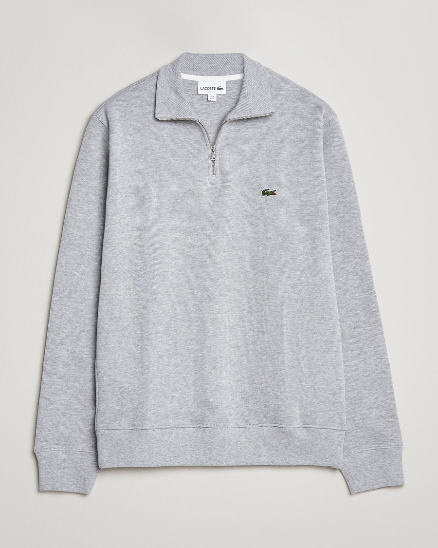 Uomini | Maglieria | Lacoste | Rib Interlock Half Zip Silver Chine