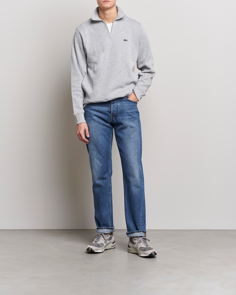 Uomini | Maglieria | Lacoste | Rib Interlock Half Zip Silver Chine