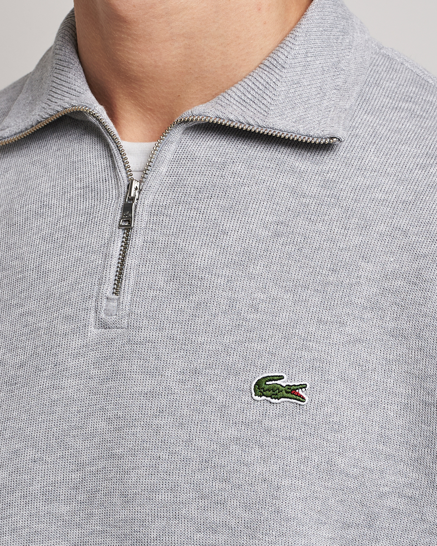 Uomini | Maglieria | Lacoste | Rib Interlock Half Zip Silver Chine