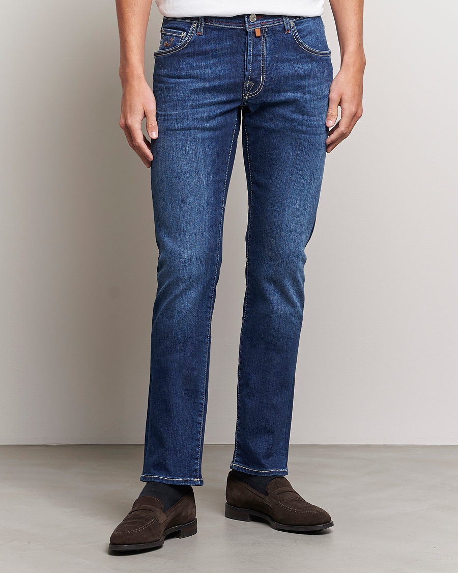 Uomini | Jeans | Jacob Cohën | Nick 622 Slim Fit Stretch Jeans Medium Dark