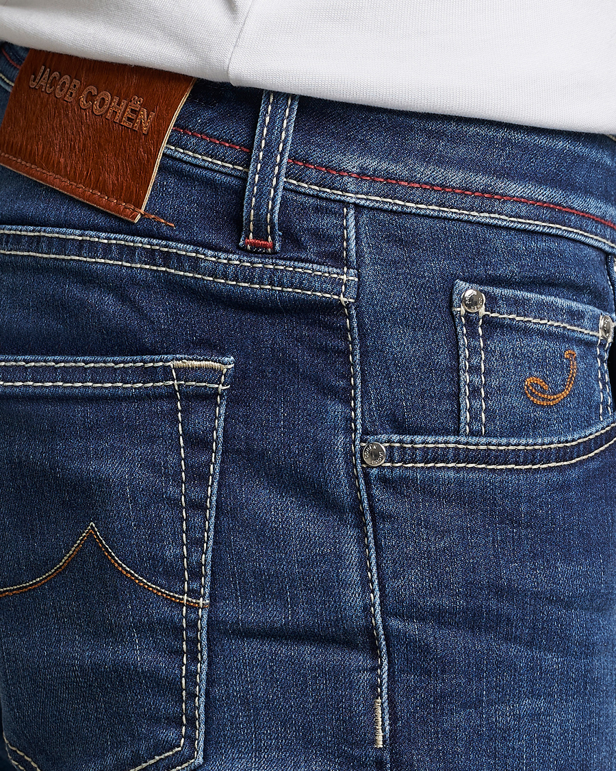 Uomini | Jeans | Jacob Cohën | Nick 622 Slim Fit Stretch Jeans Medium Dark