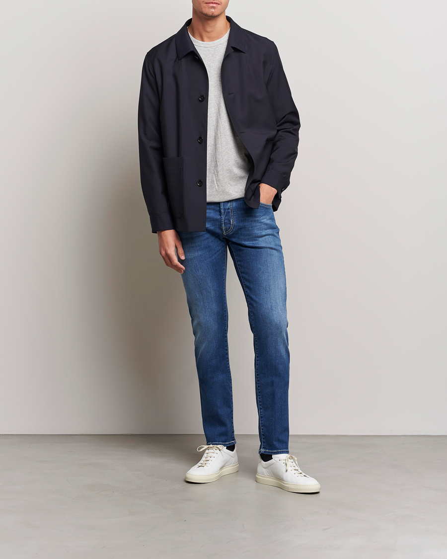 Uomini | Jeans | Jacob Cohën | Nick 622 Slim Fit Stretch Jeans Stone Wash