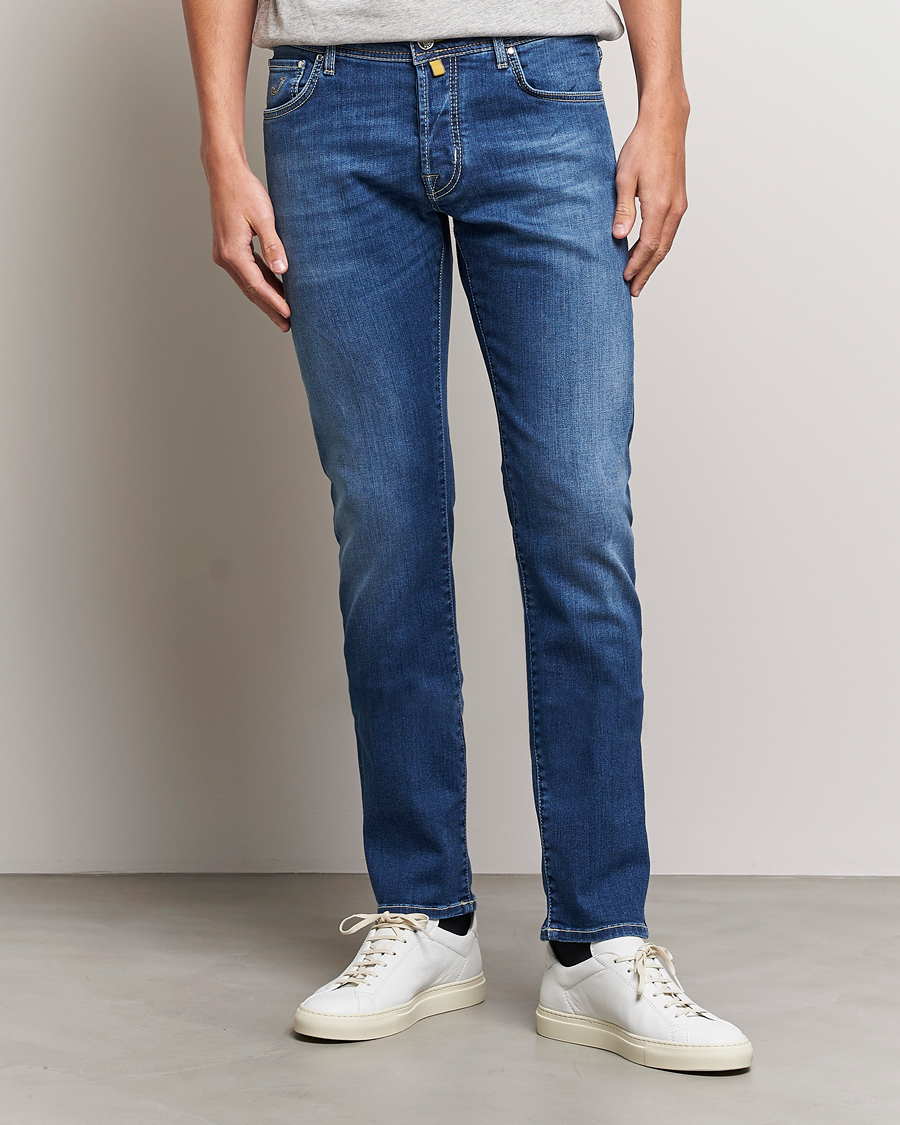 Uomini | Jeans | Jacob Cohën | Nick 622 Slim Fit Stretch Jeans Stone Wash