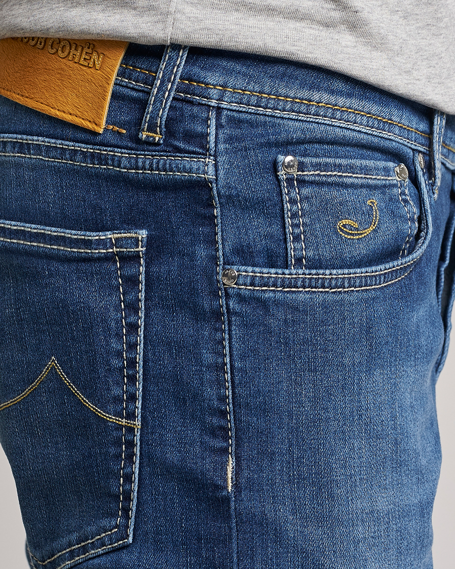 Uomini | Jeans | Jacob Cohën | Nick 622 Slim Fit Stretch Jeans Stone Wash