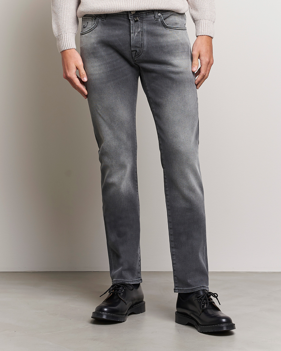 Uomini | Jeans | Jacob Cohën | Nick 622 Slim Fit Stretch Jeans Black Medium Wash