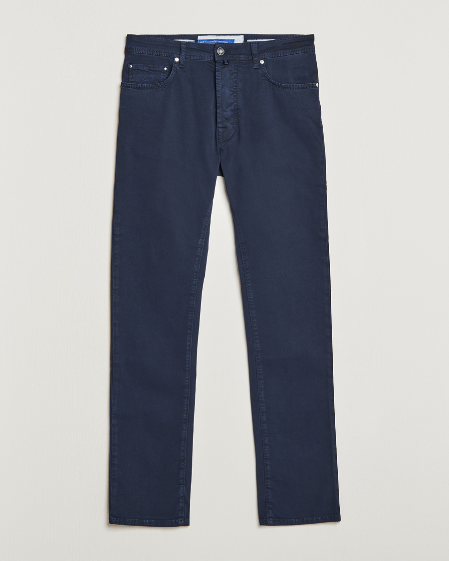 Uomini | Pantaloni | Jacob Cohën | Bard Garment Dyed Gabardine Trousers Navy