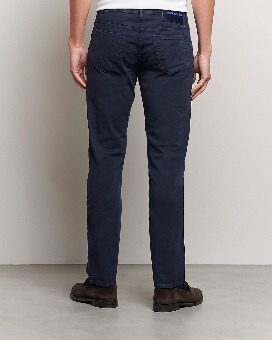 Uomini | Pantaloni | Jacob Cohën | Bard Garment Dyed Gabardine Trousers Navy