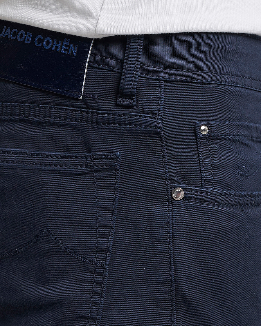 Uomini | Pantaloni | Jacob Cohën | Bard Garment Dyed Gabardine Trousers Navy