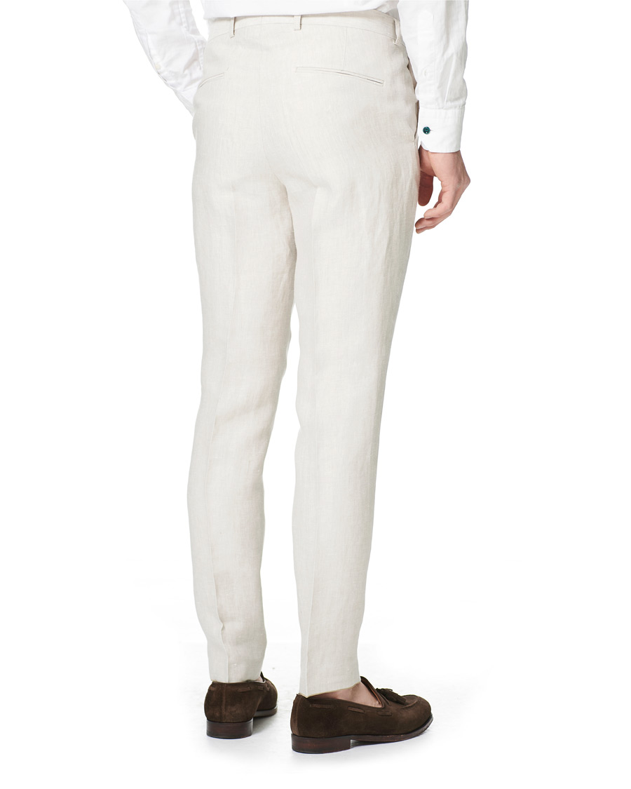 Uomini | Pantaloni | Oscar Jacobson | Denz Linen Trousers Off White