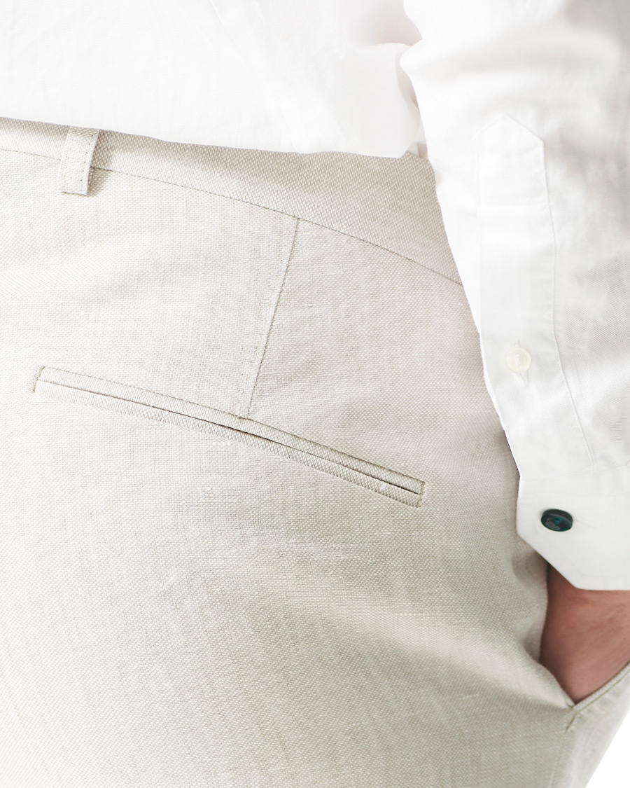 Uomini | Pantaloni | Oscar Jacobson | Denz Linen Trousers Off White