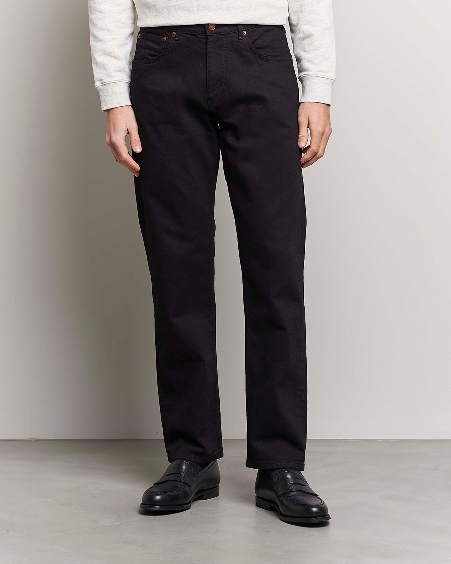 Uomini | Jeans | Oscar Jacobson | Johan Straight Fit Cotton Stretch Jeans Black