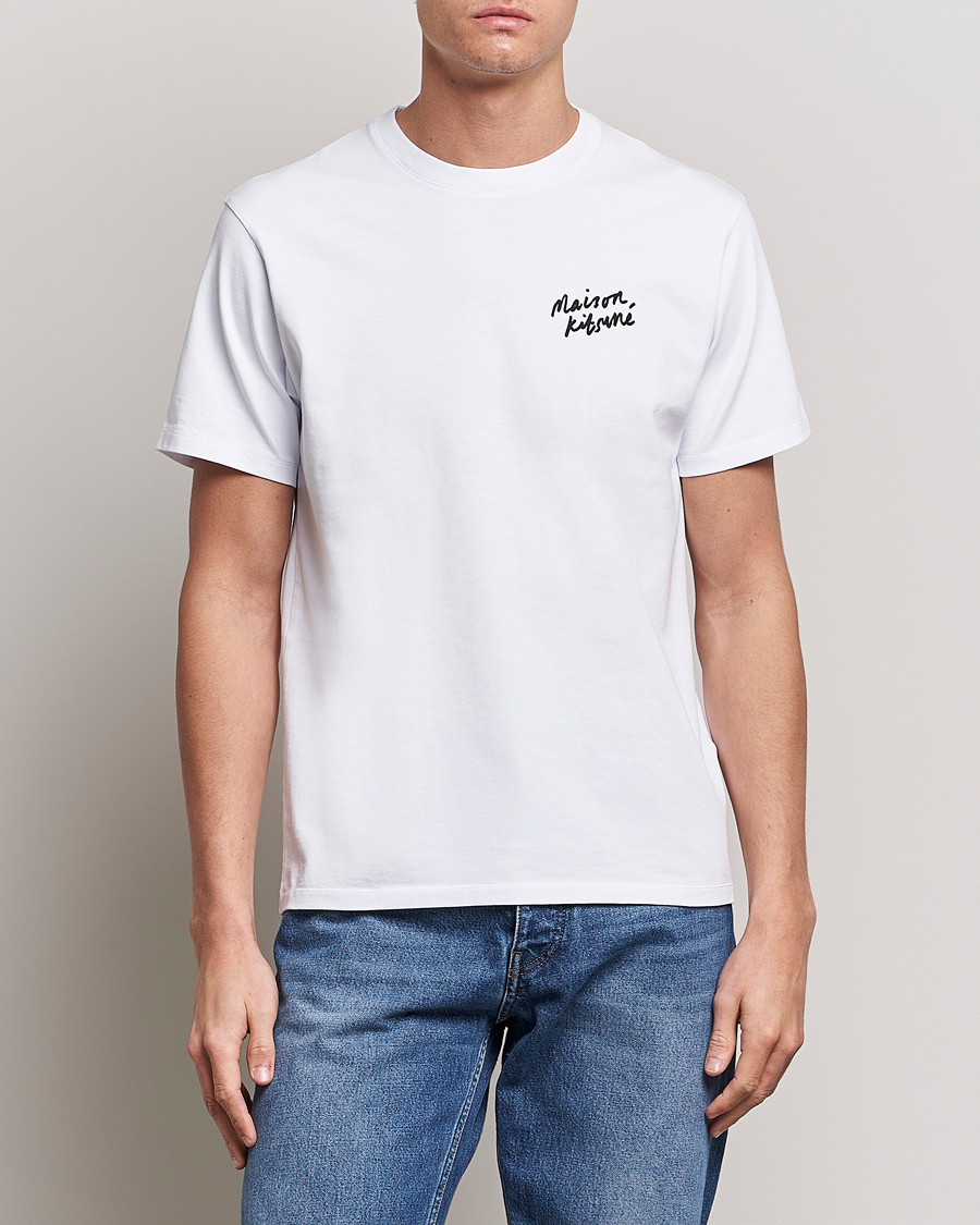 Uomini | T-shirt | Maison Kitsuné | Mini Handwriting T-Shirt White