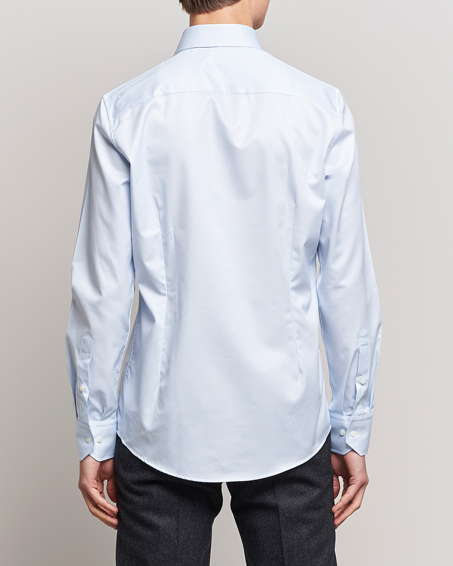 Uomini | Camicie | Stenströms | Slimline Thin Stripe Shirt White/Blue