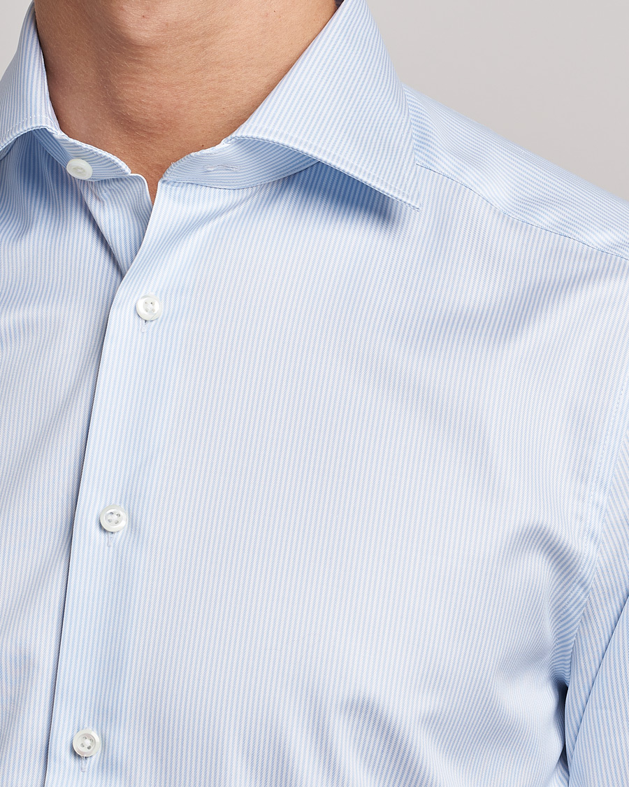 Uomini | Camicie | Stenströms | Slimline Thin Stripe Shirt White/Blue