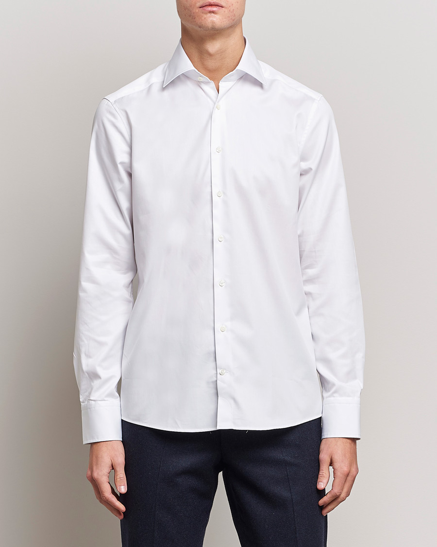 Uomini | Camicie | Stenströms | Slimline Cut Away Shirt White