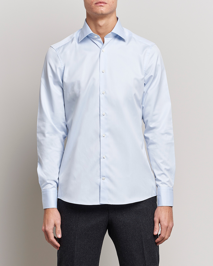 Uomini | Camicie | Stenströms | Slimline Cut Away Shirt Light Blue