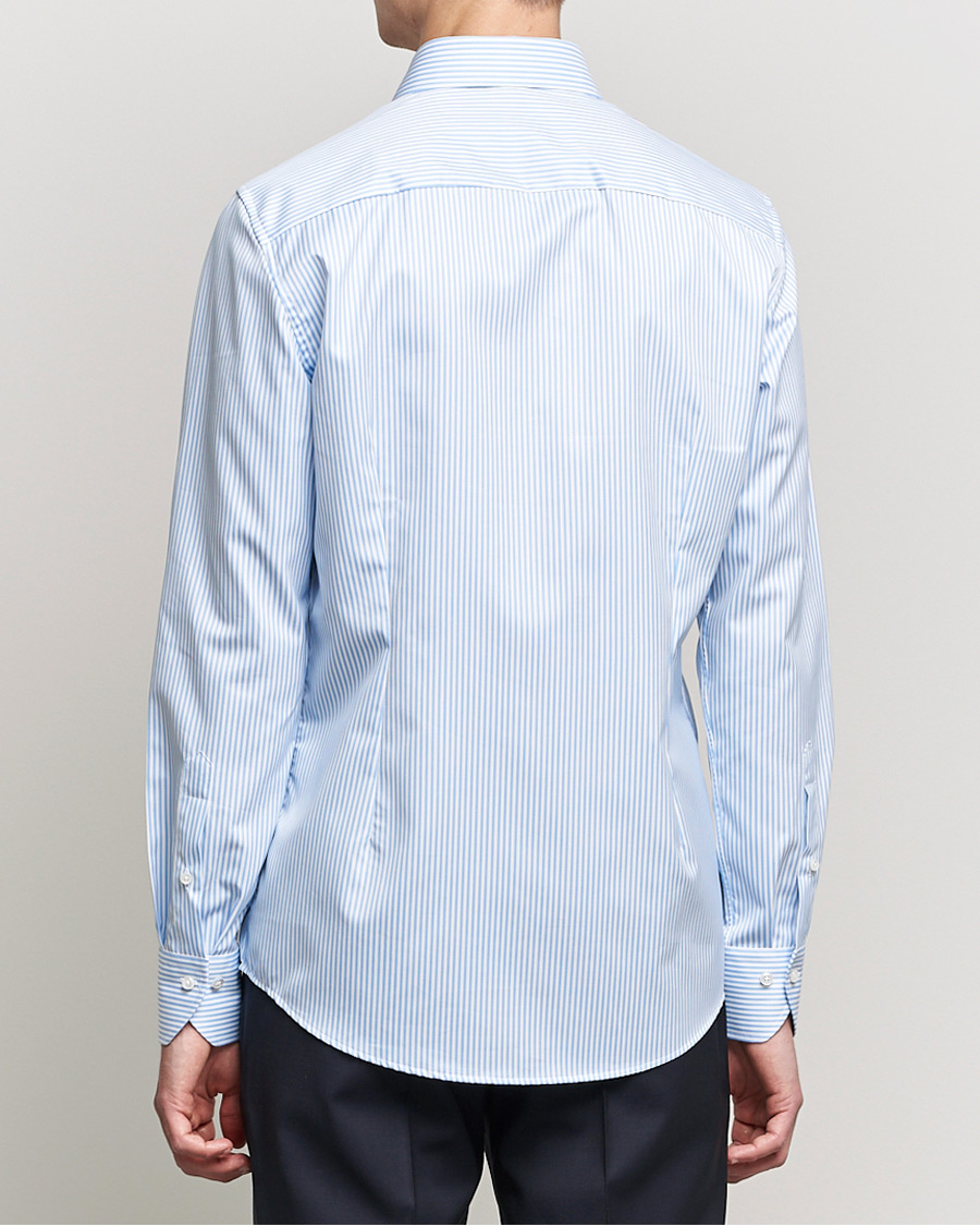 Uomini | Camicie | Stenströms | Slimline Stripe Cut Away Shirt Light Blue