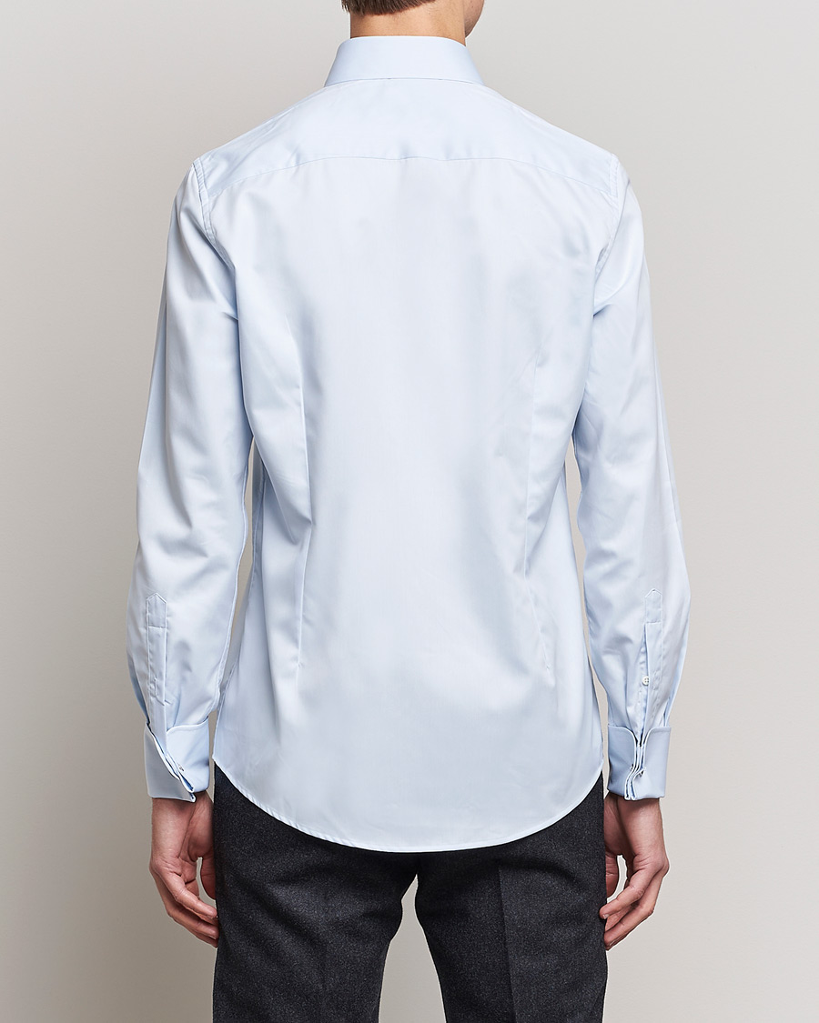 Uomini | Camicie | Stenströms | Slimline Double Cuff Light Blue
