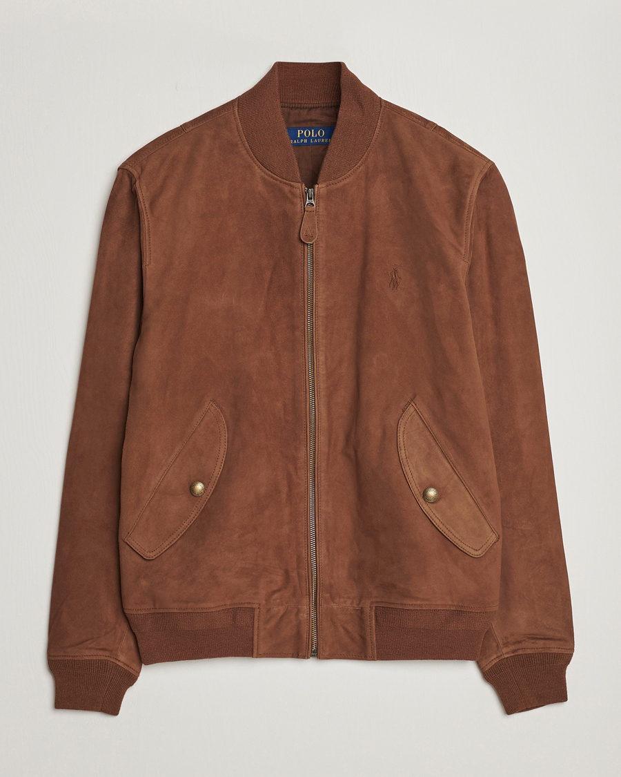 Uomini | Giacche | Polo Ralph Lauren | Gunners Lined Suede Bomber Jacket Country Brown
