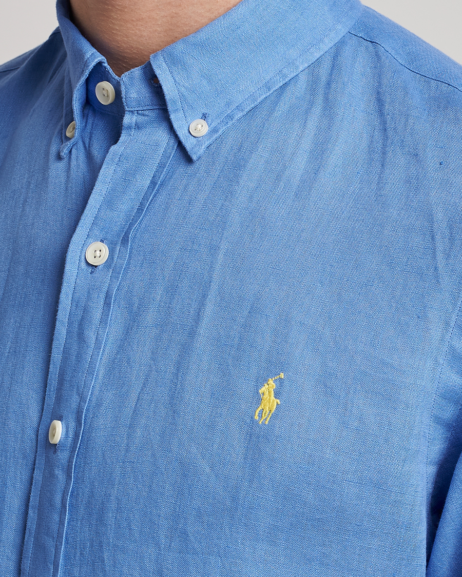 Uomini | Camicie | Polo Ralph Lauren | Slim Fit Linen Button Down Shirt Harbor Island Blue