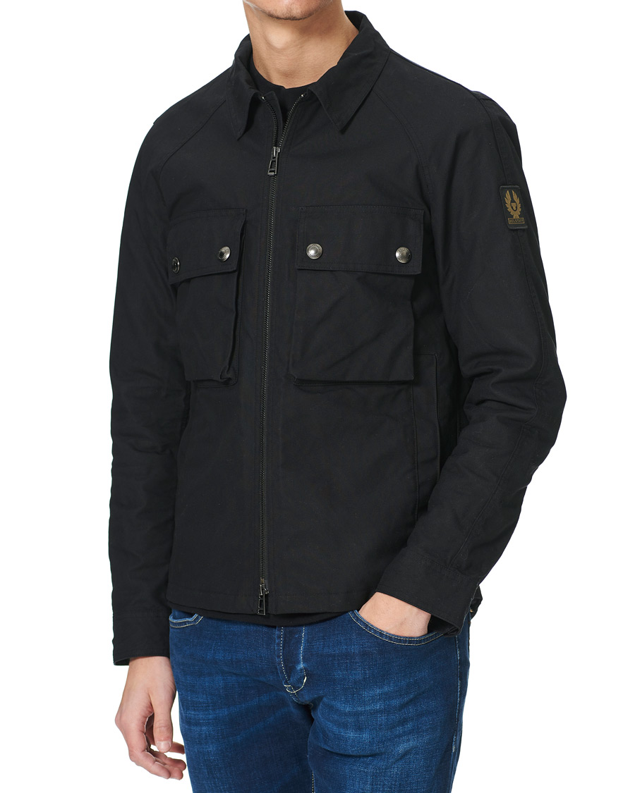 Uomini | Giacche | Belstaff | Hedger Dry Wax Overshirt Jacket Black