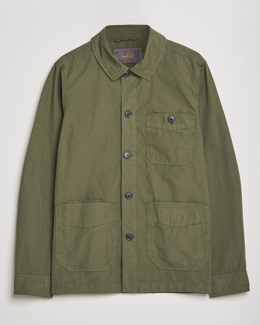 Uomini | Camicie | Morris | Morley Ripstop Shirt Jacket Olive