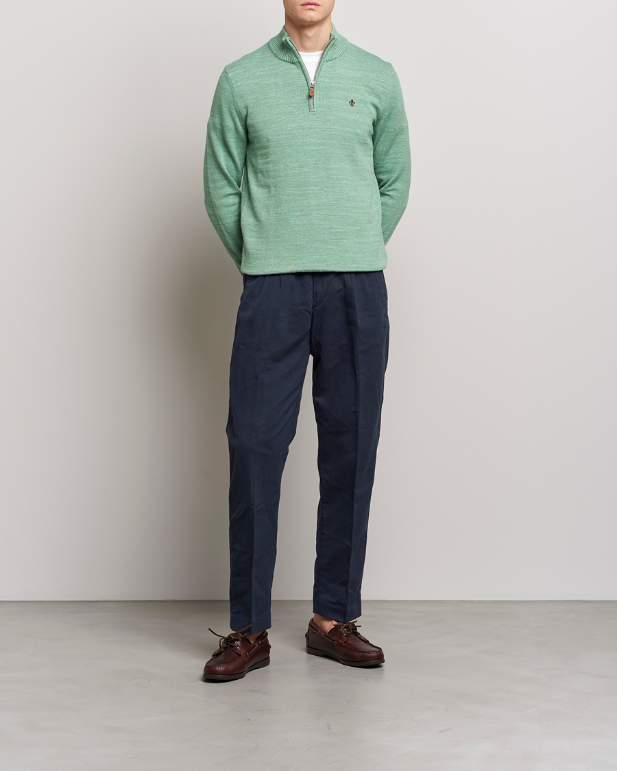 Uomini | Maglieria | Morris | Randall Cotton Half Zip Green