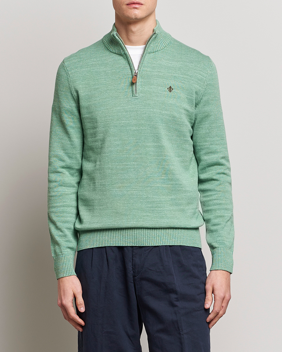 Uomini | Maglieria | Morris | Randall Cotton Half Zip Green