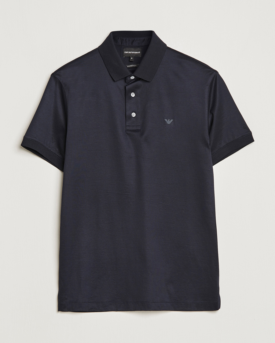 Uomini | Polo | Emporio Armani | Cotton Tencel Polo Navy