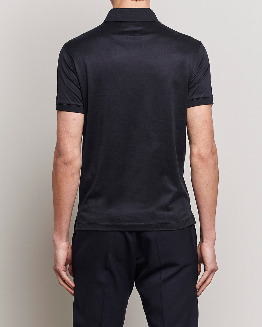 Uomini | Polo | Emporio Armani | Cotton Tencel Polo Navy