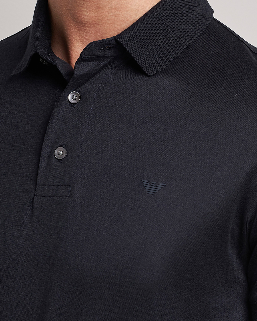 Uomini | Polo | Emporio Armani | Cotton Tencel Polo Navy