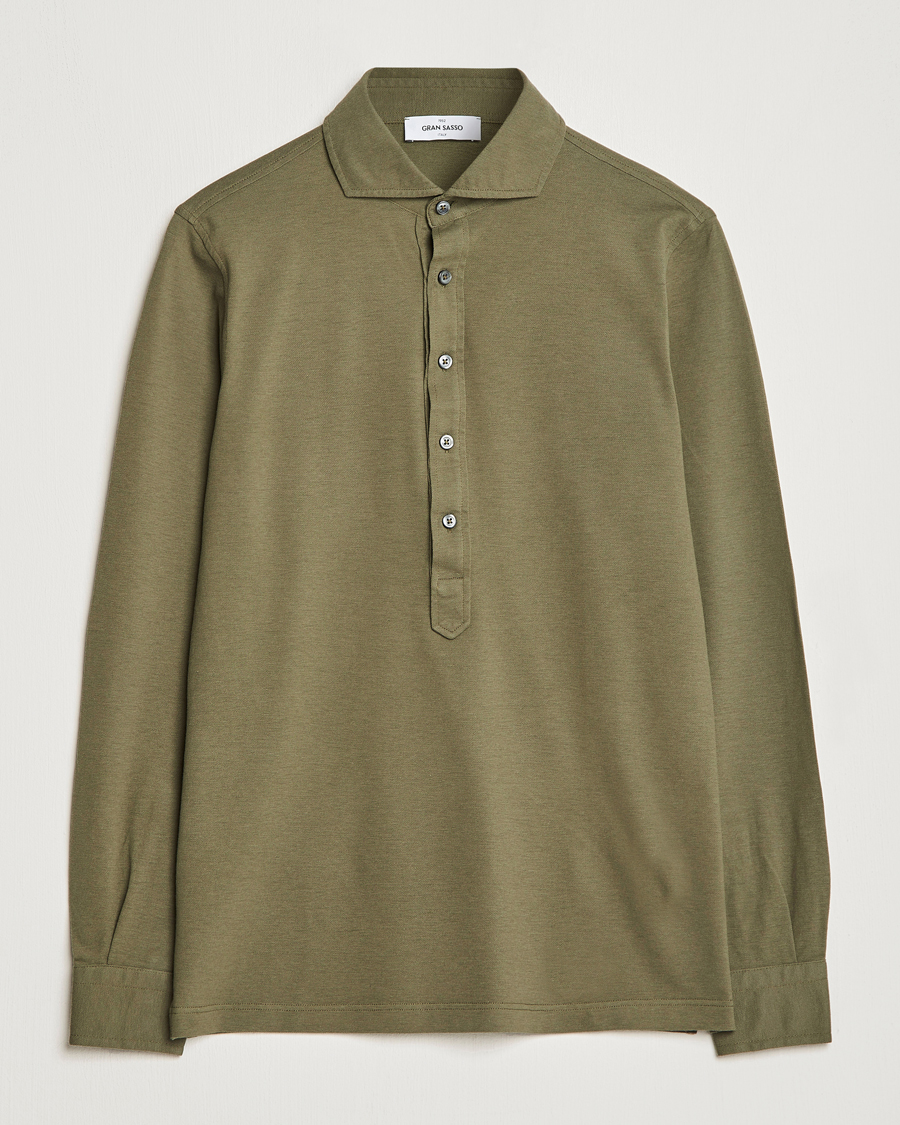 Uomini | Camicie | Gran Sasso | Popover Shirt Olive