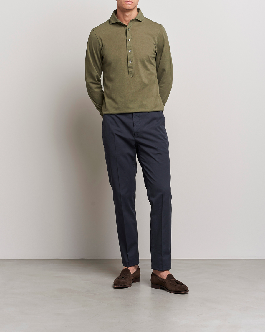 Uomini | Camicie | Gran Sasso | Popover Shirt Olive