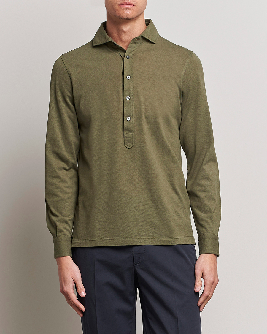 Uomini | Camicie | Gran Sasso | Popover Shirt Olive