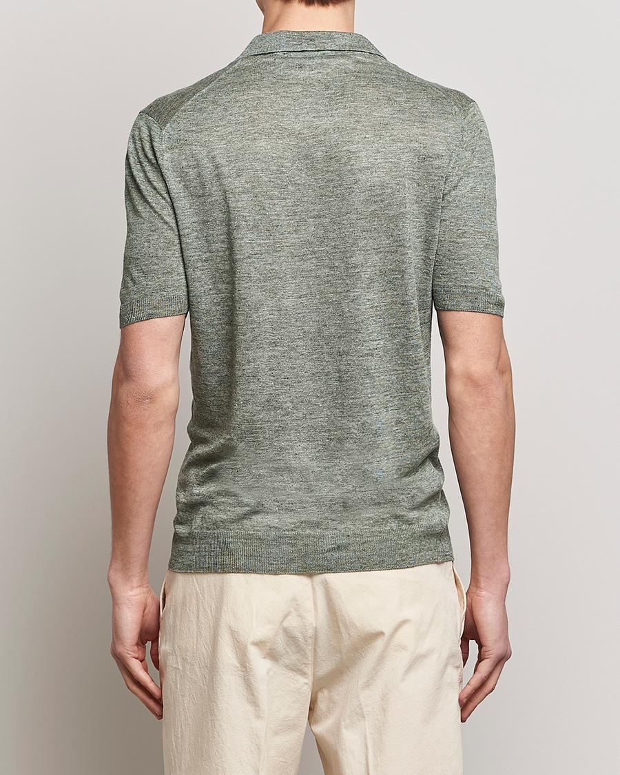 Uomini | Polo | Gran Sasso | Knitted Linen Polo Green