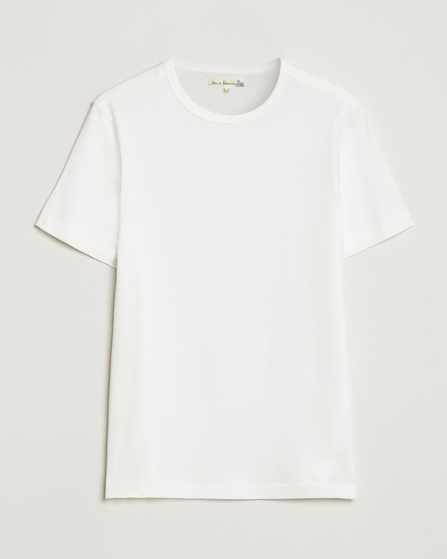 Uomini | T-shirt | Merz b. Schwanen | 1950s Classic Loopwheeled T-shirt White