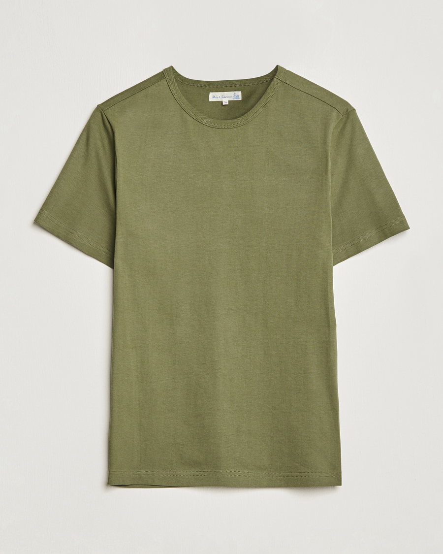 Uomini | T-shirt | Merz b. Schwanen | 1950s Classic Loopwheeled T-shirt Army