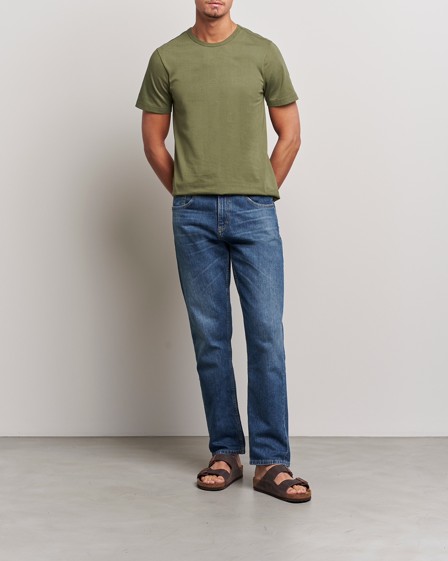 Uomini | T-shirt | Merz b. Schwanen | 1950s Classic Loopwheeled T-shirt Army