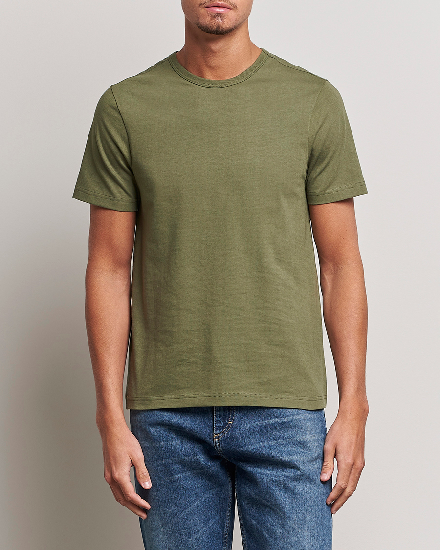 Uomini | T-shirt | Merz b. Schwanen | 1950s Classic Loopwheeled T-shirt Army