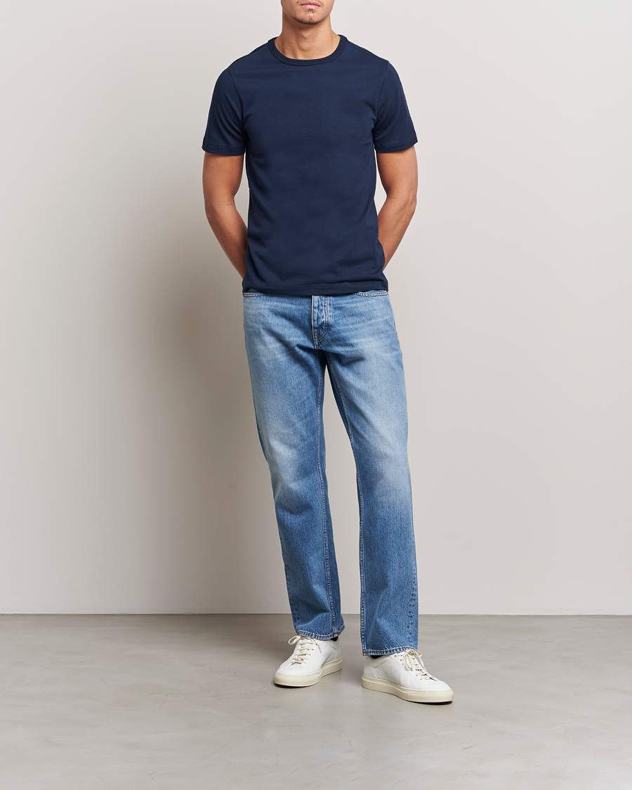 Uomini | T-shirt | Merz b. Schwanen | 1950s Classic Loopwheeled T-shirt Ink Blue