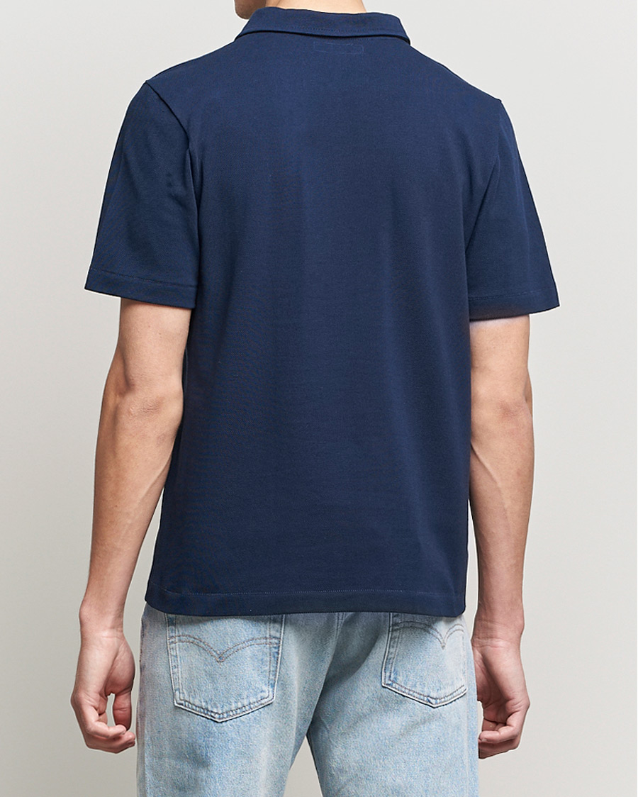 Uomini | Polo | Merz b. Schwanen | Organic Cotton Washed Polo Ink Blue