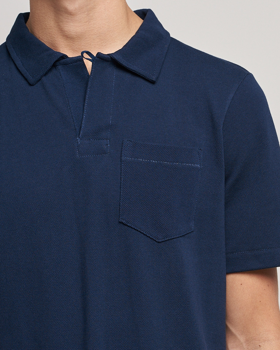Uomini | Polo | Merz b. Schwanen | Organic Cotton Washed Polo Ink Blue