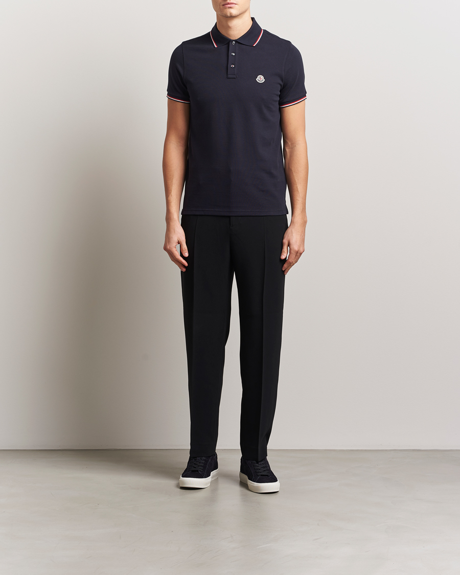 Uomini | Polo | Moncler | Contrast Rib Polo Navy