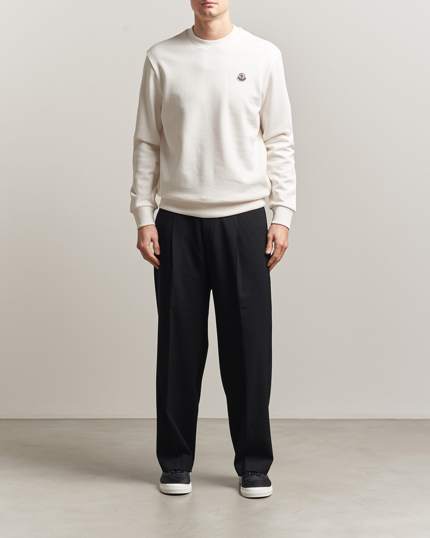 Uomini | Maglieria | Moncler | Logo Sweatshirt White