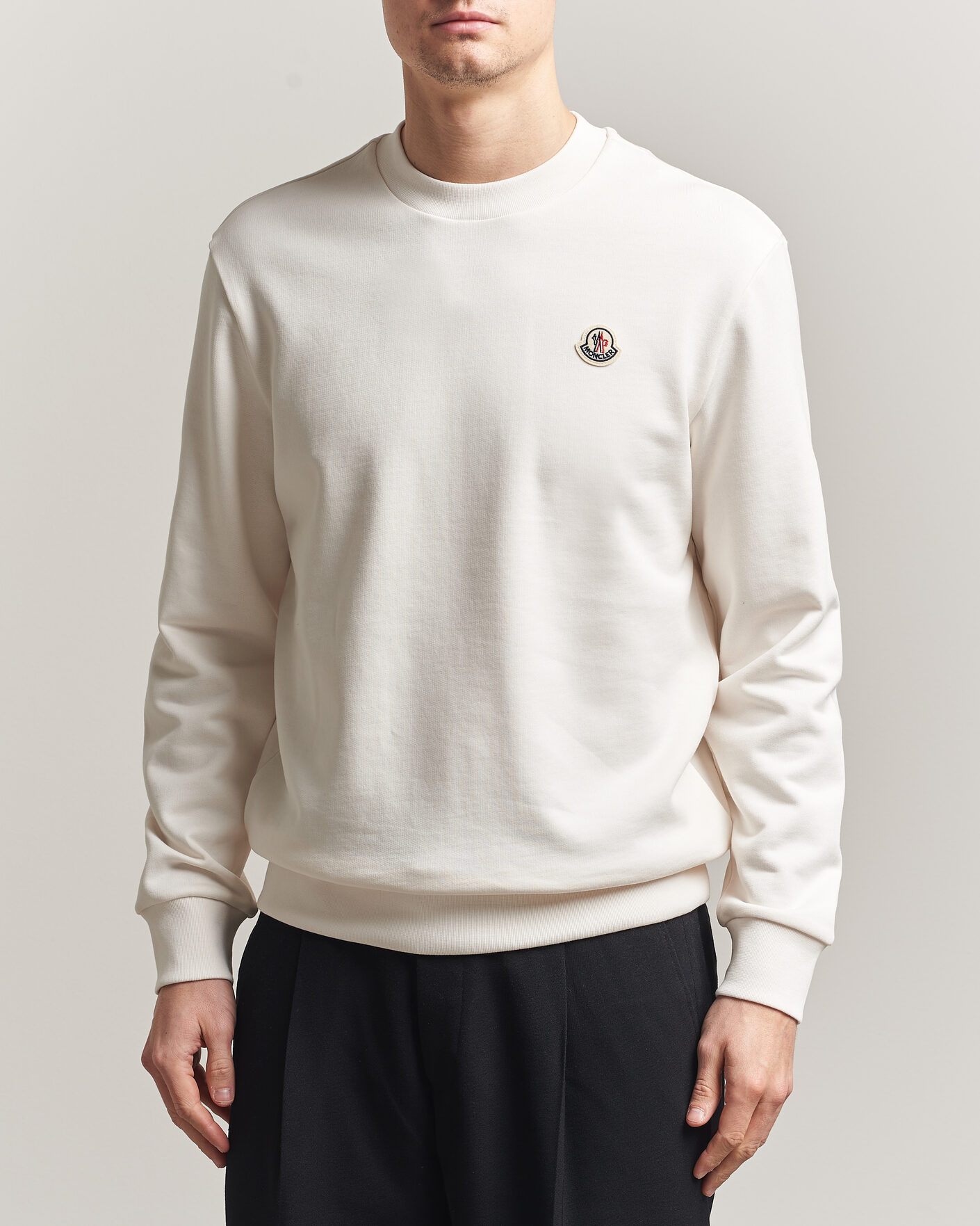 Uomini | Maglieria | Moncler | Logo Sweatshirt White